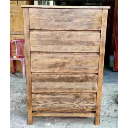 Dark Walnut Oil : Tủ Gỗ Sồi + 5 Ngăn Kéo Đứng